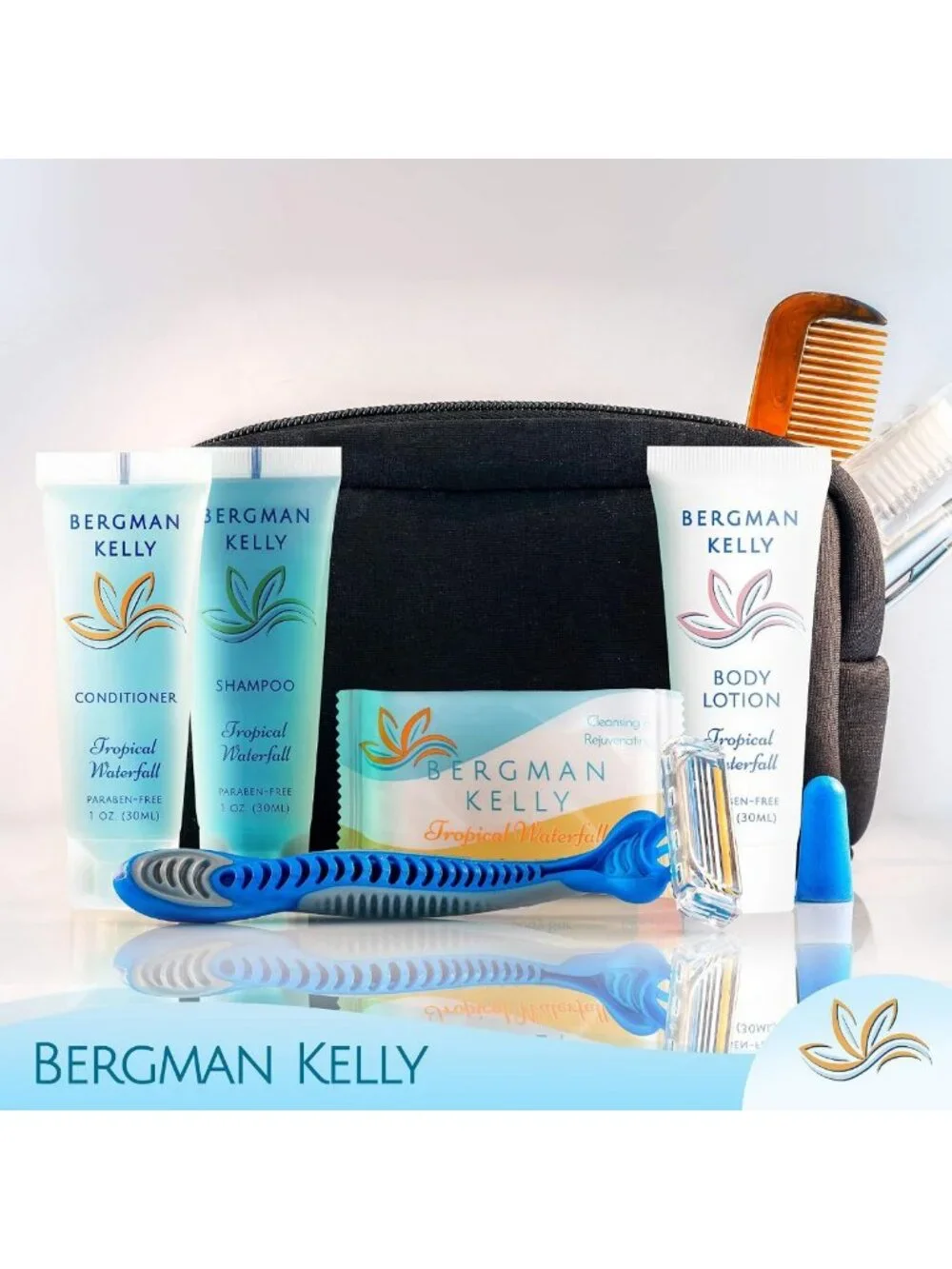 Tropical Waterfall Hotel Toiletries Bundle - 200 Mini Guest Amenities Set